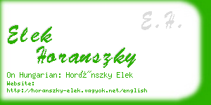 elek horanszky business card